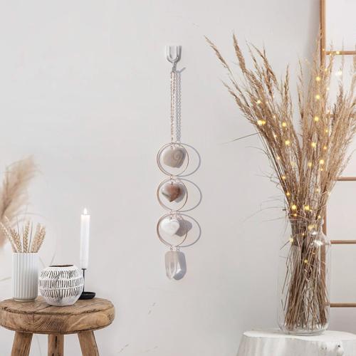 Ornements suspendus, fer, avec quartz clair, fait à la main, pour la maison et le bureau, blanc Vendu par PC[