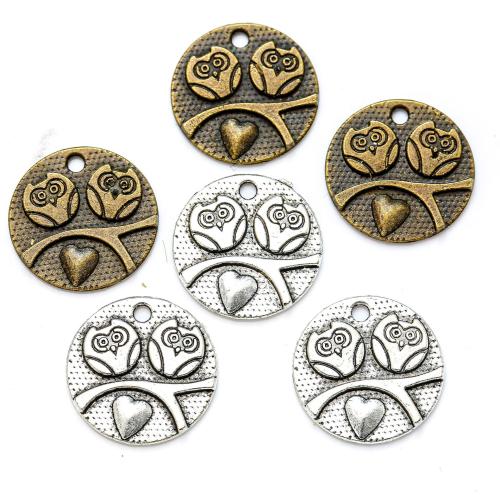 Zinc Alloy Jewelry Pendants, Round, plated, DIY 