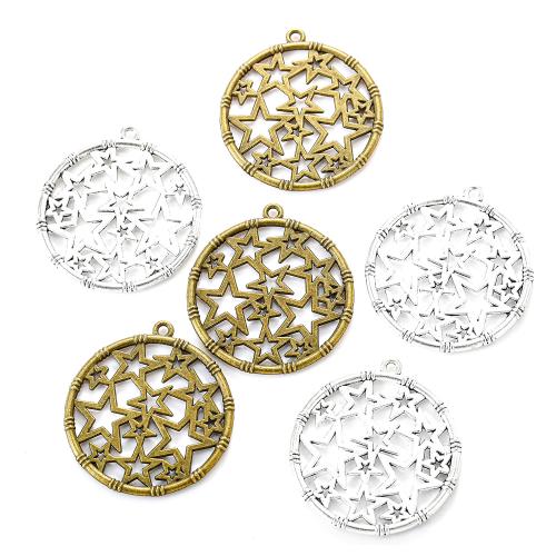 Zinc Alloy Hollow Pendants, Round, plated, DIY 