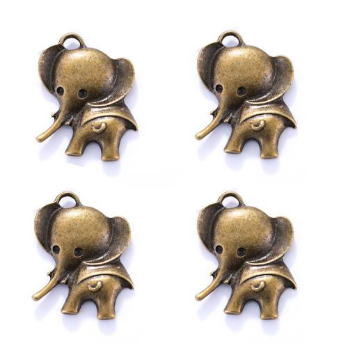 Zinc Alloy Animal Pendants, Elephant, antique bronze color plated, DIY 