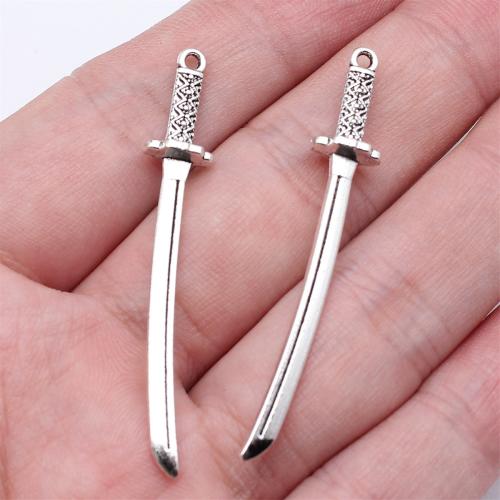 Zinc Alloy Jewelry Pendants, Sword, antique silver color plated, DIY 