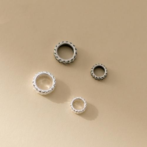 Sterling Silver Spacer Beads, 925 Sterling Silver, Donut, DIY 