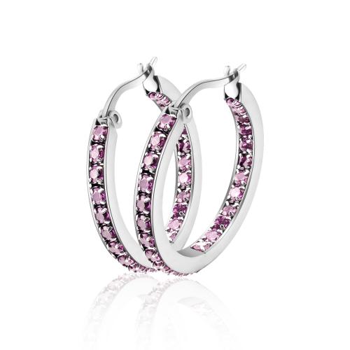 Boucles d'oreilles en acier titane, bijoux de mode & pour femme & avec strass, plus de couleurs à choisir, Vendu par paire[