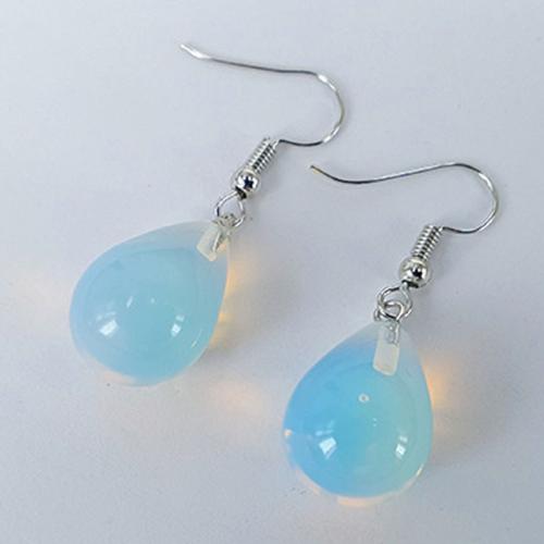 Gemstone Drop Earring, Zinc Alloy, with Opal, fashion jewelry & for woman 