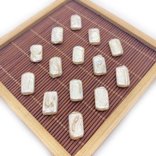 Natural Freshwater Pearl Loose Beads, Rectangle, DIY, white 