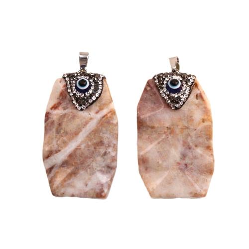 Crazy Agate Pendants, with Brass, silver color plated, DIY & enamel & with rhinestone [