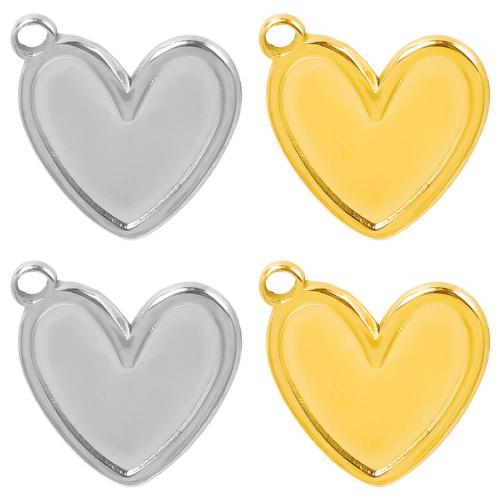 Stainless Steel Heart Pendants, 304 Stainless Steel, plated, DIY 