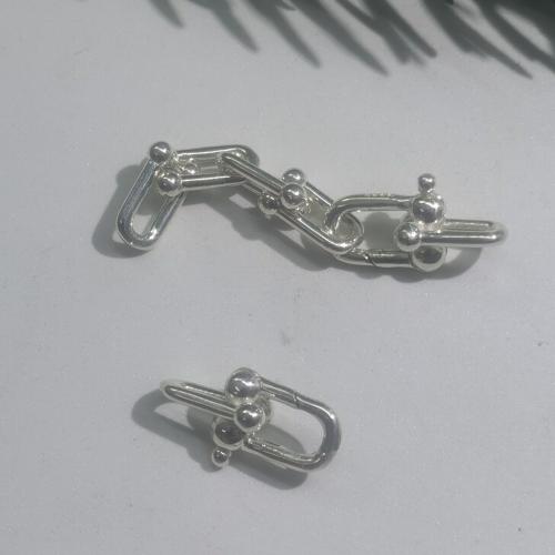 Edelstahl Verschluss, 925 Sterling Silber, DIY & verschiedene Stile für Wahl, Silberfarbe, verkauft von PC[