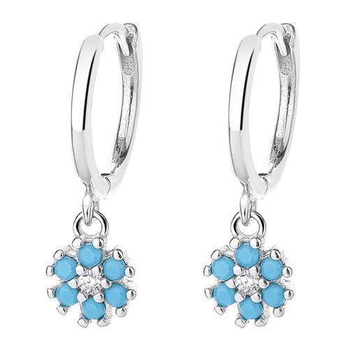 Silver Earring Zircon pavent Sterling, argent sterling 925, pavé de micro zircon & pour femme, plus de couleurs à choisir Vendu par paire