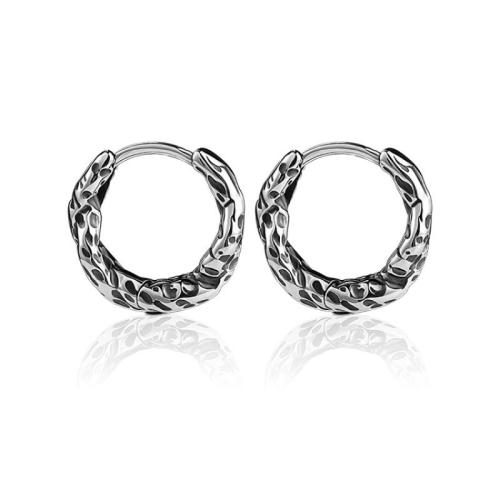 Mens acier inoxydable Hoop boucles d'oreilles, Acier inoxydable 304, Placage, unisexe, couleur originale, Vendu par PC