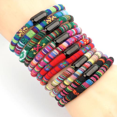 Cordón de lana pulsera, paño, con Imán, Esférico, para hombre, más colores para la opción, longitud:41 cm, Vendido por UD