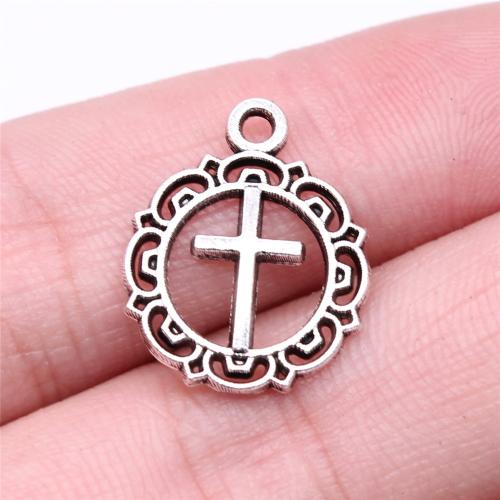 Zinc Alloy Cross Pendants, antique silver color plated, DIY 