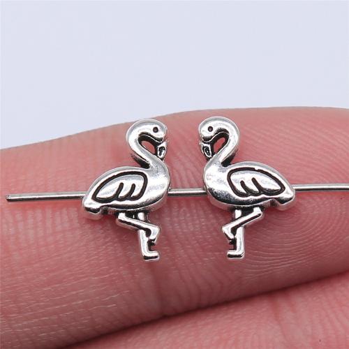 Colgantes Animales de Aleación de Zinc, Pájaro, chapado en color de plata antigua, Bricolaje, 12x7mm, Vendido por UD