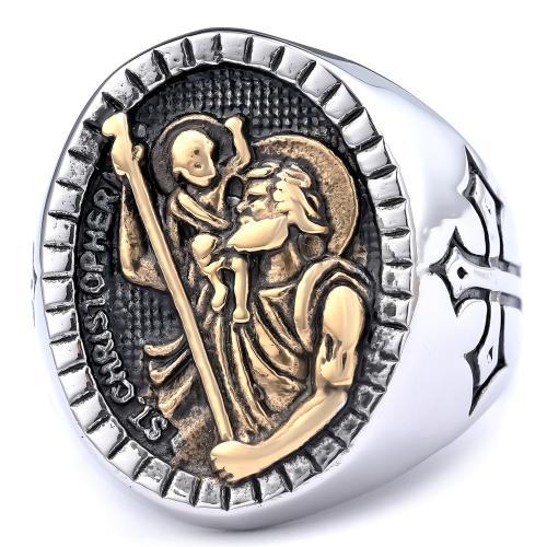 304 Stainless Steel Finger Ring, Character, plated & for man & blacken US Ring .5 