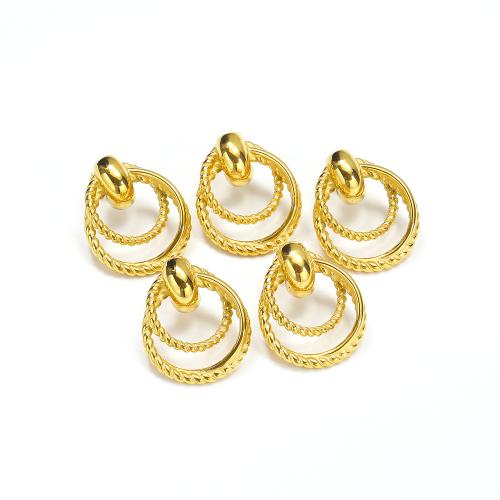 Pendientes de acero Titanium, Partículas de acero, chapado en color dorado, para mujer, Vendido por Par