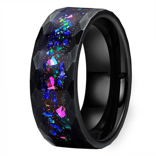 Hombres de acero de tungsteno anillo en granel, con Ópalo, Joyería & diverso tamaño para la opción & para hombre, más colores para la opción, Width: 8.03mm, thickness :2.4mm, Vendido por UD