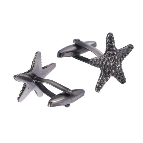 Brass Cufflinks, Starfish, plated, Unisex The diameter is about 21MM 