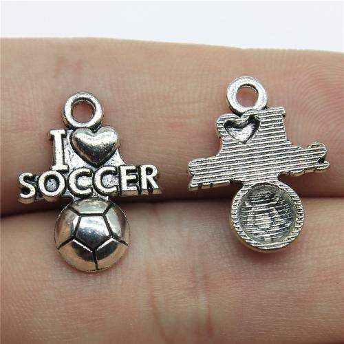 Zinc Alloy Jewelry Pendants, Football, plated, DIY 