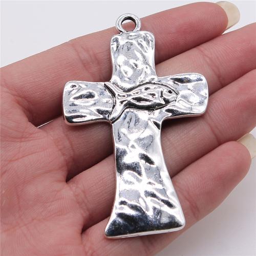 Zinc Alloy Cross Pendants, antique silver color plated, DIY 