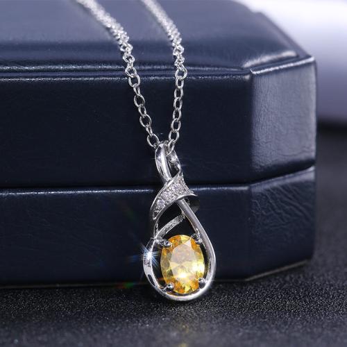 Collier en laiton cubique Zircon Micro Pave, bijoux de mode & pavé de micro zircon & pour femme, plus de couleurs à choisir, 8mm Environ 45 cm, Vendu par PC