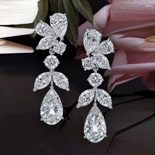 Cubic Zirconia Micro Pave Brass Earring, fashion jewelry & micro pave cubic zirconia & for woman 