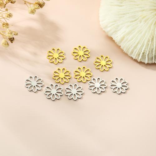 Stainless Steel Flower Pendant, 304 Stainless Steel, Vacuum Ion Plating, DIY 