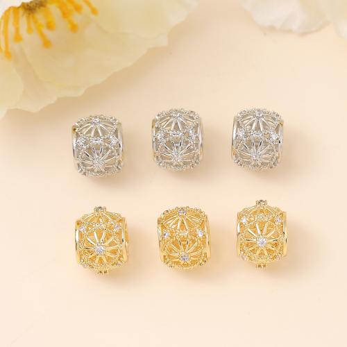 Brass Spacer Beads, real gold plated, DIY & micro pave cubic zirconia [