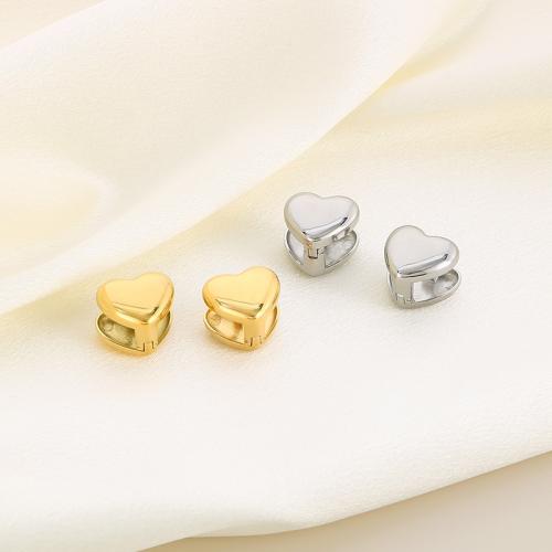 Stainless Steel Drop Earring, 304 Stainless Steel, Heart, Vacuum Ion Plating, for woman 