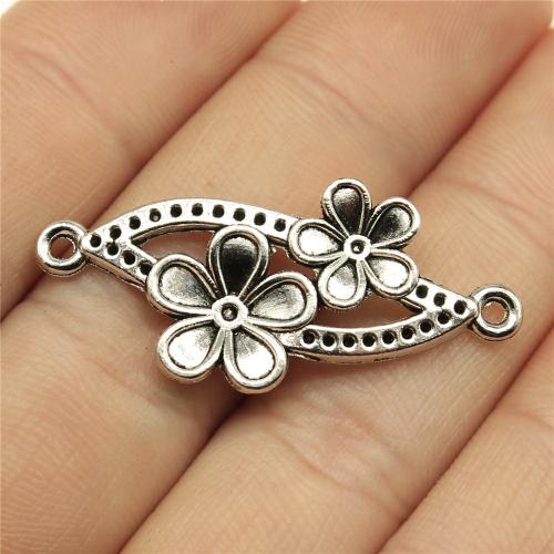 Zinc Alloy Charm Connector, Flower, plated, DIY & 1/1 loop 