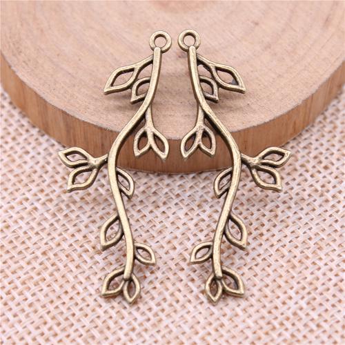 Zinc Alloy Leaf Pendants, Branch, plated, DIY 