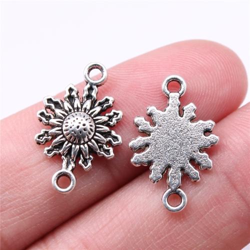 Zinc Alloy Charm Connector, Sun, antique silver color plated, DIY & 1/1 loop 