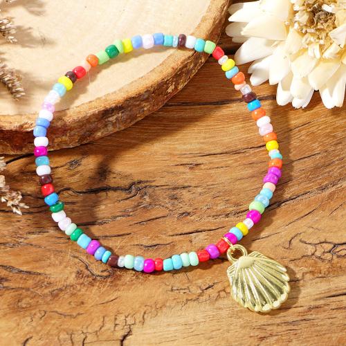 Fashion Jewelry Anklet, Seedbead, avec alliage de zinc, bijoux de mode & styles différents pour le choix & pour femme, multicolore Environ 24 cm, Vendu par PC