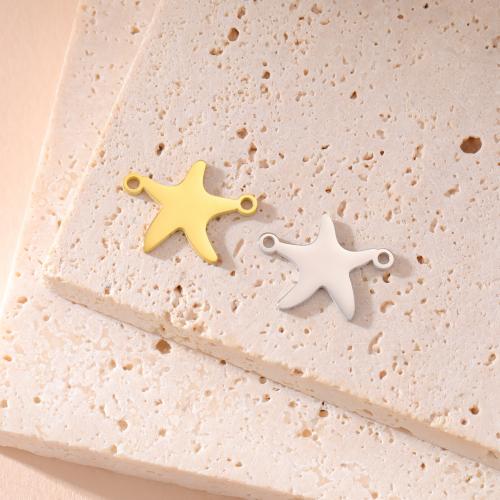 Stainless Steel Star Pendant, 304 Stainless Steel, Starfish, Vacuum Ion Plating, DIY [