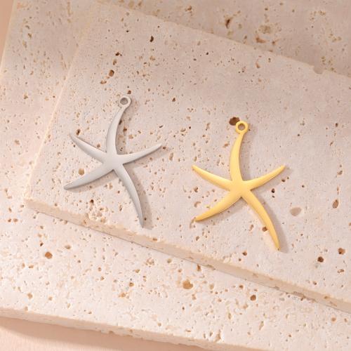 Stainless Steel Animal Pendants, 304 Stainless Steel, Starfish, Vacuum Ion Plating, DIY [