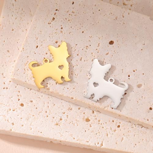 Stainless Steel Animal Pendants, 304 Stainless Steel, Dog, Vacuum Ion Plating, DIY [