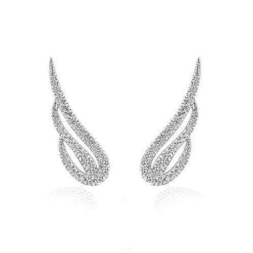 Befestiger Zirkonia Messing Ohrring, Engel, Flügel,, Modeschmuck & Micro pave Zirkonia & für Frau, 21mm, verkauft von Paar