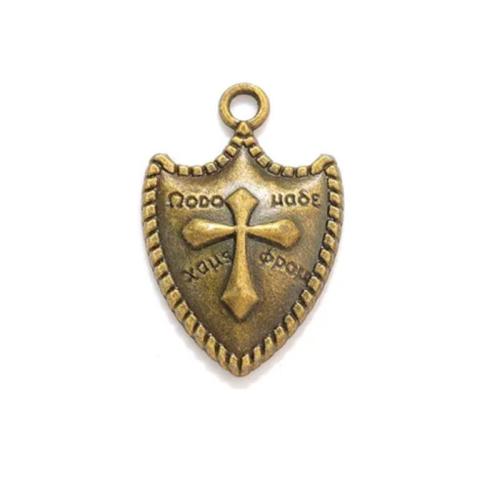 Zinc Alloy Jewelry Pendants, Shield, antique bronze color plated, DIY Approx 