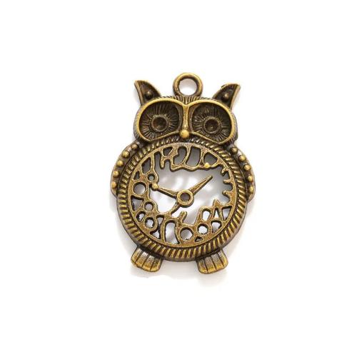 Zinc Alloy Animal Pendants, Owl, antique bronze color plated, DIY Approx 