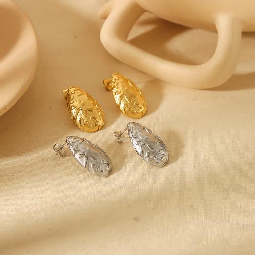 Stainless Steel Drop Earring, 304 Stainless Steel, Teardrop, plated, for woman 