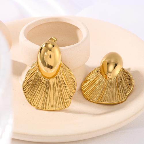 Stainless Steel Drop Earring, 304 Stainless Steel, gold color plated, fashion jewelry, golden 