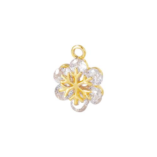 Cubic Zirconia Brass Pendants, real gold plated, DIY & micro pave cubic zirconia, golden 