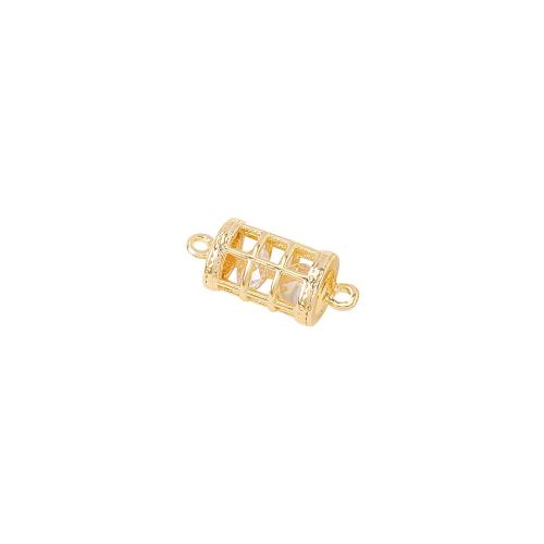 Cubic Zirconia Micro Pave Brass Connector, real gold plated, DIY & micro pave cubic zirconia, golden 