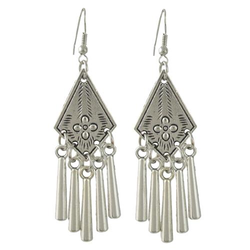 Zinc Alloy Drop Earring, vintage & for woman, silver color 