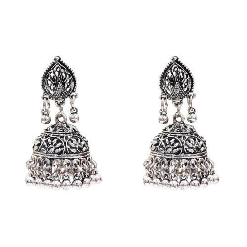 Zinc Alloy Drop Earring, plated, folk style & for woman, silver color 