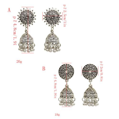 Zinc Alloy Drop Earring, vintage & for woman, silver color 