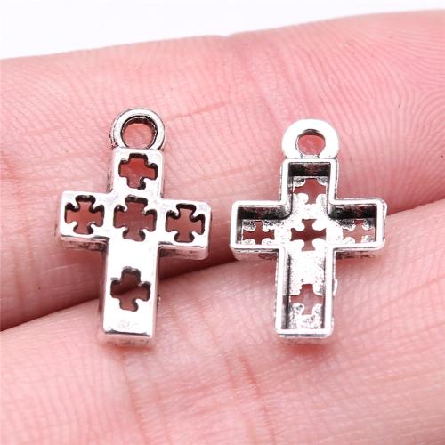 Zinc Alloy Cross Pendants, antique silver color plated, DIY 