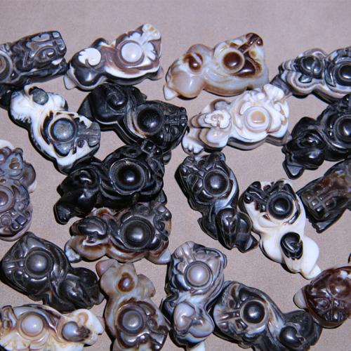 Agate Beads, Mythical Wild Animal, Carved, random style & DIY & smooth, beads size - 