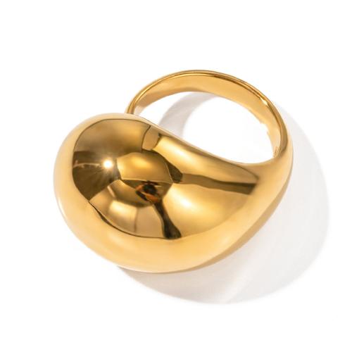 Edelstahl Fingerring, 304 Edelstahl, Modeschmuck & für Frau, goldfarben, verkauft von PC