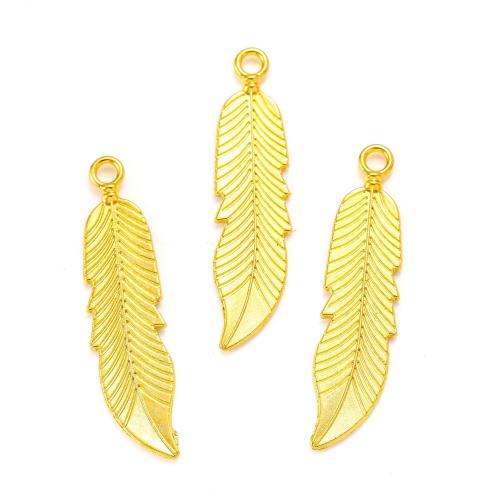 Zinc Alloy Feather Pendants, plated, DIY Approx 