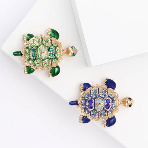 Zinc Alloy Jewelry Brooch, Animal, gold color plated, for woman & with rhinestone 